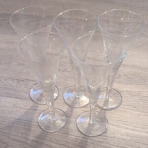 Elegant Clear Glass Champagne Flutes Set